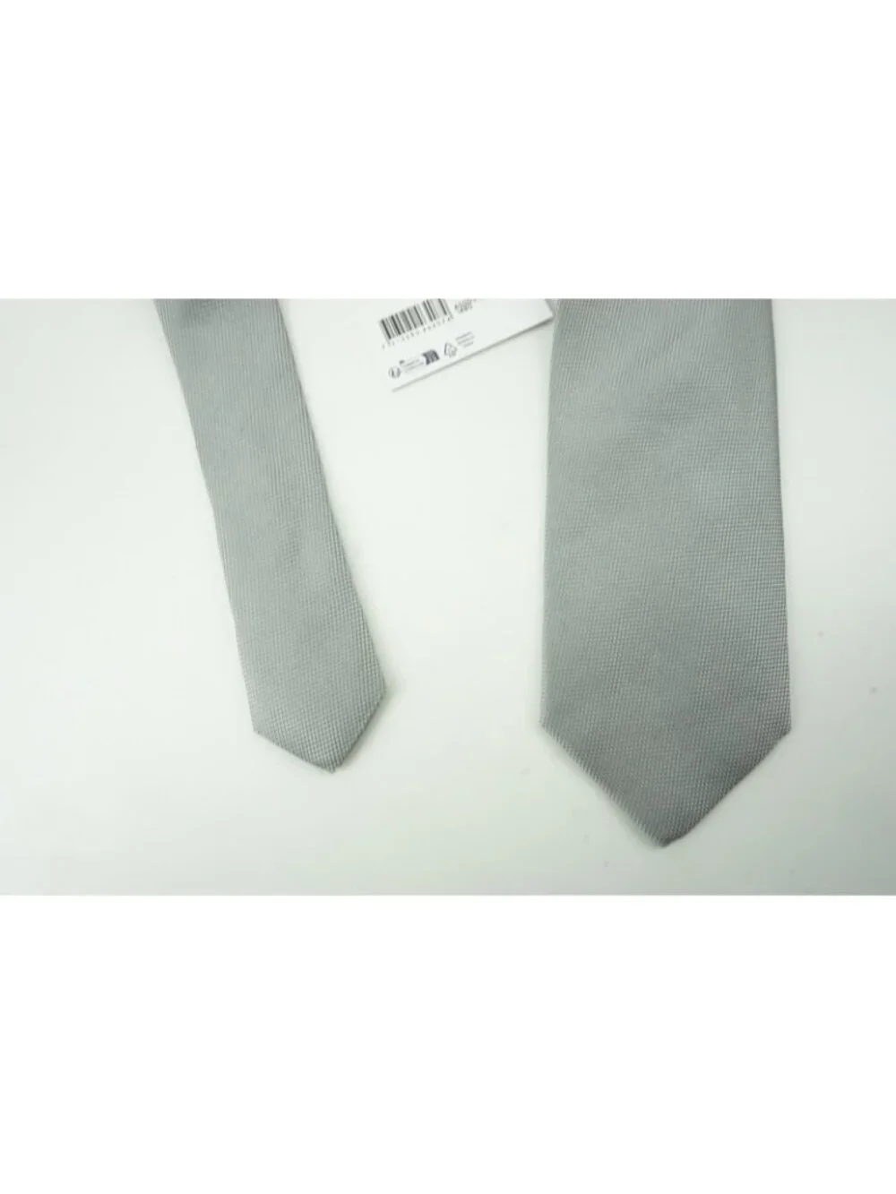 Eton Solid Cloud Gray Basketweave 100% Silk Tie Brand New With Tags